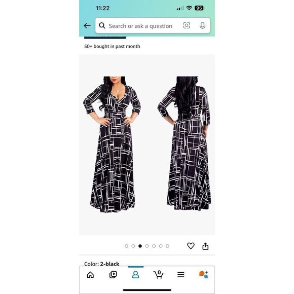 FANDEE Plus Size Maxi Dress for 3/4 Sleeve Size 2X - Picture 3 of 6